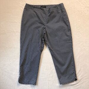 Talbots Pants Women 12 Petite Heritage Navy Scallop Crop Career Side Zip Trouser
